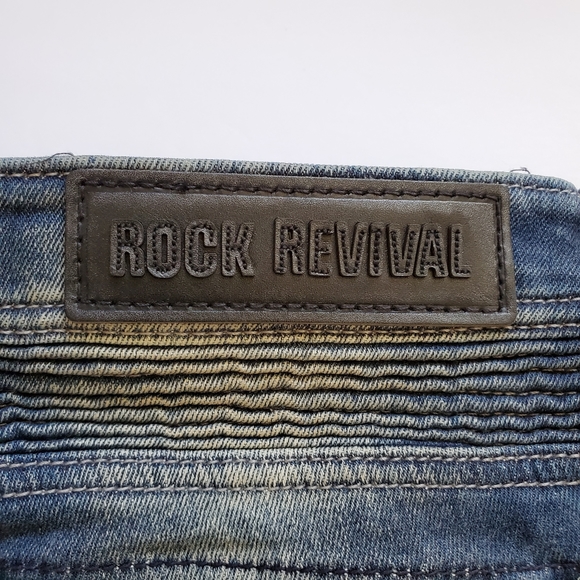 NWT Rock Revival Distressed Moto Skinny Jeans 27 - Picture 11 of 15